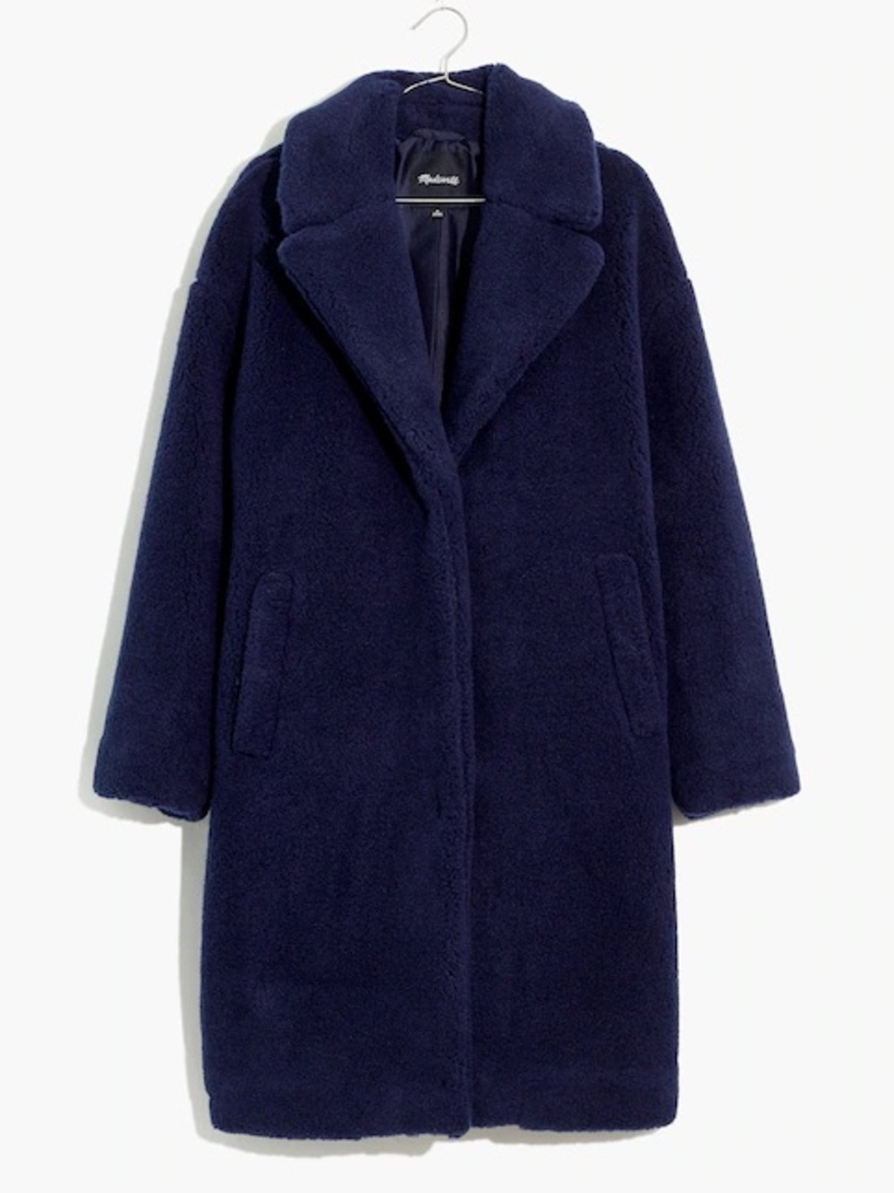 Madewell Navy Faux Shearling Teddy Coat. Size L.